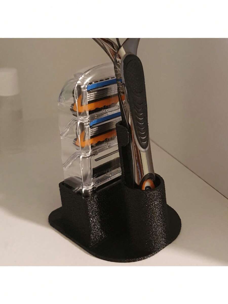 Bathroom Countertop Razor Holder, Manual Shaver Storage Rack, Tidy Vanity Organizer, Durable Plastic, Suitable For Home Bathroom Organization, Gift For Men And Families - A - View 1
