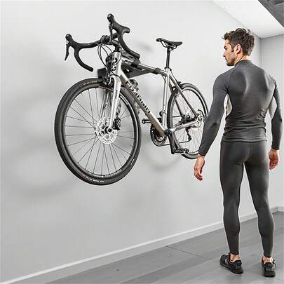 Heavy Duty Bike Wall Mount Rack Space Saving Indoor Garage Organizer Hanger For Mountain Road Folding Bikes