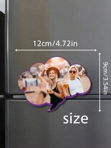 Personalized Photo Fridge Magnet. Customizable Cloud-Shaped Magnetic Photo, Can Use Any Image, Great Gift For Friends And Family - Multicolor - View 3