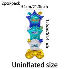 1pc/2pcs New 61-Inch Large Base Star Foil Balloon - Perfect Room Decor For Father's Day Celebration - Father's Day With Star Base - View 8