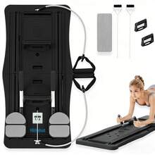 Pilates Board - Pilates Reformer Set, Multi-Purpose Foldable Pilates Reformer Board For Home, 4 In 1 Pilates Sliding Board(Black) - 黑色 - 查看 10