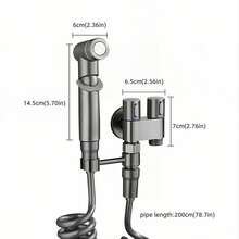 Vòi xịt vệ sinh bồn cầu bằng thép không gỉ 304, vòi xịt cầm tay phòng tắm có van khóa, súng phun nước áp lực cao cho bồn cầu, sử dụng trong nhà. - Một kích thước phù hợp với tất cả - Xem 8