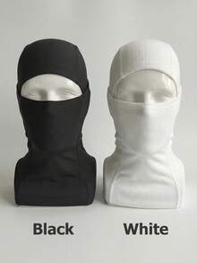 Balaclava Hat High Elastic Breathable Fabric Windproof Warm For Outdoor Workers Riders Skiers Black White Cool And Breathable Cycling Cap - White - View 6