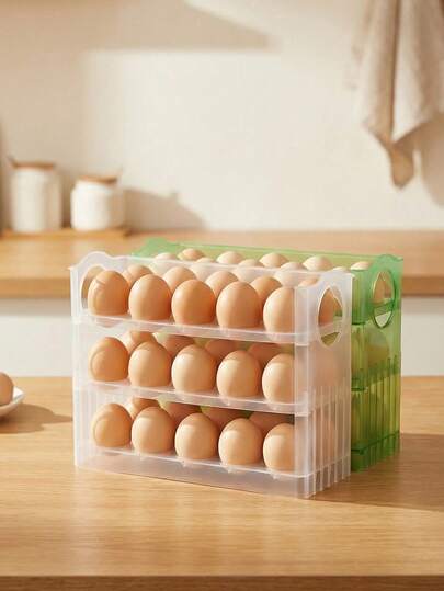 Hộp đựng trứng có ngăn bên hông, khay lật đựng trứng trong tủ lạnh, hộp đựng trứng dùng trong nhà bếp.