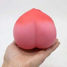 New Squishy Slow Rebound Simulation Fruit Peach, Watermelon, Galaxy Peach PU Foam Toy, Stress Relief - Multicolor - View 9