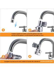 Retractable Kitchen Faucet Sprayer, 3-Mode Flexible Sink Sprayer Head With Spring Hose, Universal Water Saving Faucet Extender For Bathroom & Kitchen - Silver - View 6
