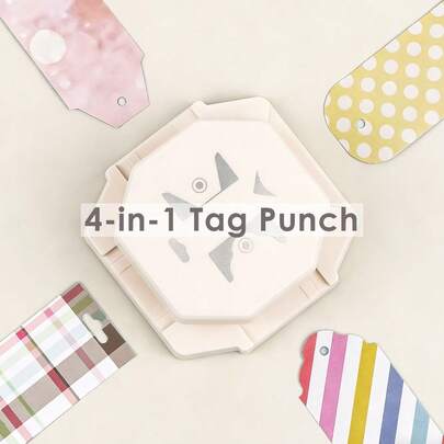 4-In-1 Tag Punch For Paper Crafts, 4 Shapes Label Corner Punches For DIY Card Making Scrapbooking