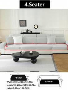 1pc Stretch Sofa Cover, Non-Slip Full Coverage Sofa Seat Cushion, Suitable For All Seasons, Fabric Sofa Slipcover, Machine Washable, Dust-Proof, Pet-Friendly, Decorative Sofa Protector, Adjustable For Corner Sofa, Bedroom, Office, Living Room 1/2/3/4 Seater - Light Grey - View 16