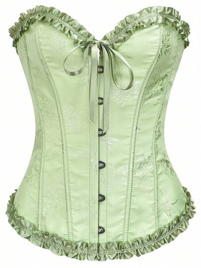 女士提花露背系带塑身吊带背心，新年派对、情人节、节日上衣、束身胸衣、毕业季夏季装