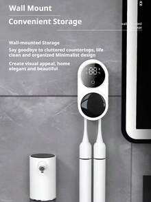 1pc Smart Toothbrush Sterilizer, USB Rechargeable Wall-Mounted Toothbrush Holder, Multi-Function Toothbrush Rack, Smart Sensor Toothbrush Storage Box, Sterilizing Toothbrush Holder, No-Drill Wall-Mounted Toothbrush Holder With 2 Brush Head Slots, Couples Toothbrush Holder, Suitable For Home, Bathroom, Hotel And Dormitory, Beautifully Packaged, An Ideal Gift Choice. - Multicolor - View 10