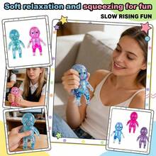 Squishy Babies Glitter Soft Moldable Cute Squishy Slow Rise Relaxing Sensory Fidget Relief Anxiety Stress Fun Desk Accessory For Adults Hot Pink - 玫紅色 - 查看 4