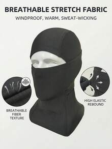 Balaclava Hat High Elastic Breathable Fabric Windproof Warm For Outdoor Workers Riders Skiers Black White Cool And Breathable Cycling Cap - White - View 3