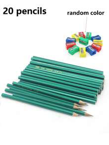 20/10pcs HB Hexagonal Green Pencils, Writing, Drawing, Exam, Suitable For School, Office, Painting And Sketching - Writing Supplies - Multicolor - View 11
