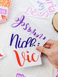 Customized Letter Labels, Personalized Name Stickers Suitable For Glass Bottles And Boxes, Wedding Decoration Ball Font Customized Name And Text, Personalized Vinyl Labels, Wedding Vinyl Stickers, Wedding Identity Stickers - Multicolor - View 9