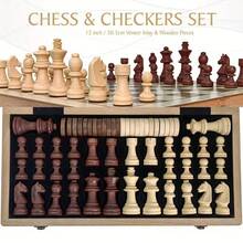 33 piezas Juego de Ajedrez Profesional Plegable - Incluye 16 piezas de ajedrez negras, 16 piezas de ajedrez blancas y 1 tablero de ajedrez - Caja de regalo premium, juego portátil y de mesa amigable para viajes, set esencial para entusiastas del ajedrez - Multicolor - Ver 2