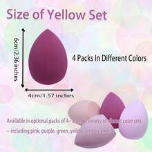 4PCS Makeup Sponge Set Includes A Beauty Blender Sponge For Foundation Blending, Suitable For Liquid, Powder, And Cream Products. It Is Latex-Free And Comes In Multiple Colors. - 粉色 - 查看 3