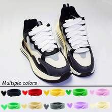3 Pairs Wide Flat 0.79 Inch Classic Casual Sports Shoelaces - Multicolor - View 2