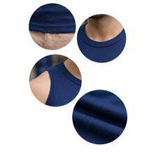 Men's American Ribbed Cotton Tank Top For Gym - Black, White, Blue - View 6