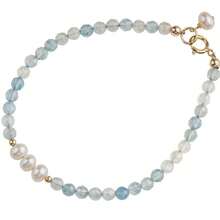 1 chiếc vòng tay đá Aquamarine với ngọc trai nước ngọt tự nhiên và hạt pha lê, trang sức cao cấp thanh lịch và đa năng. - Loại bướm - Xem 3