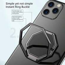 1个锌合金手机/平板电脑指环支架及360°旋转磁吸车载支架 - 彩色 - 查看 3