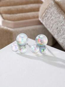 1 Pair Fashionable Creative Transparent Bubble Geometric Earrings, Y2K Style Interesting Accessories For Women, Suitable For Party And Daily Wear - Multicolor - View 2