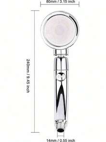 1 Set High Pressure Handheld Shower Head With Pause Switch And 3 Spray Modes, Detachable For Camping Shower, Adjustable Bracket And Hose, Suitable For Bathroom Accessories And Supply, For Shower Or Bathtub Use Only - sliver-1pc - View 9