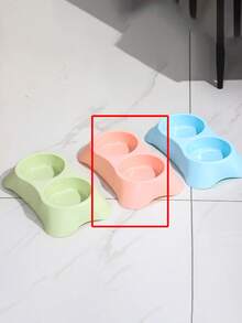Customizable Name Or Text Stainless Steel Double Bowl Pet Food Bowl, Non-Slip Bottom And Easy-Clean PP And Steel Pet Feeder, Suitable For Pet Birthday And Anniversary Gifts - Multicolor - View 11