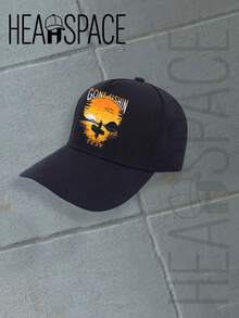 HEADSPACE  Baseball Cap, Unisex Style, 100% Cotton, Breathable And Comfortable. Adjustable Buckle Design Fits All Head Sizes. Suitable For Sports, Outdoor Activities, Indoor Use, Casual Wear And Various Occasions. Ideal Gift For Juneteenth, Father's Day, Mother's Day, Independence Day And The World Cup--Gone Fishin Sunset Fishing Hat With Silhouette Design For Outdoor Enthusiasts And Nature Lovers Casual Cap For Camping Hiking And Relaxing By The Lake - Black - View 1
