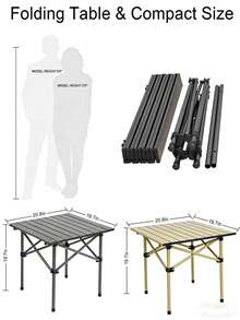 Portable Outdoor Folding Table, Aluminum Alloy Lightweight Table With Storage Bag, Suitable For Camping, BBQ, Picnic, Travel - A - View 8