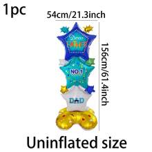 1pc/2pcs New 61-Inch Large Base Star Foil Balloon - Perfect Room Decor For Father's Day Celebration - Father's Day With Star Base - View 9