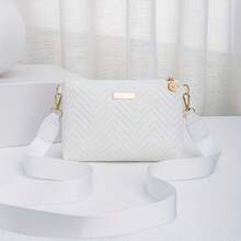 Elegant Wavy Quilted Crossbody Bag/Coin Purse, Small Handbag, Metal-Plated Decorative Shoulder Bag For Women - Detachable Shoulder Strap And Zipper Closure, Suitable For Casual Wear And Everyday Travel. - Multicolor - View 6