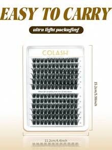 Colash 144pcs C-Curl Thick & Dense Eyelash Clusters, DIY Eyelash Extension, Thick Cat Eye Lash Clusters, Lengthening Lash Clusters, Length 12-16mm, Eyelash Clusters, Eyelash Clusters, Individual Lashes, False Eyelashes - C - View 8