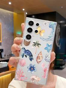 1个海龟、寄居蟹、花朵、蝴蝶海洋元素软壳手机壳，兼容华为荣耀、Galaxy A04e/12/A13/A14/A34/A50/A52/A53/A54/S21/S22/S23/S24/S25/S25Ultra/S25FE/S26/S26 Plus/S26 Ultra/S26 Edge、6A/7A/8A、12T/13T/15T/15T Pro，国际版 - 無色 - 查看 4