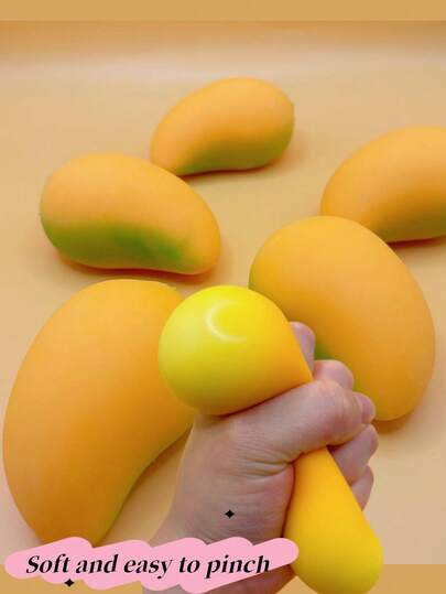 1/2pcs Funny Fabric Mango Squeeze Toy, Freely Squeeze And Quick Rebound, Sensory Stress Relief Ball, Office And Home Gag Gift, Christmas And New Year Holiday Gift
