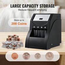 USD Coin Sorter, Coin Sorter Machine For USD Coin 1￠ 5￠ 10￠ 25￠, Sorts Up To 230 Coins/Min, Coin Sorter And Wrapper Machine Holds 200 Coins Included 4 Coin Tubes, Black - Sorting Only - View 3
