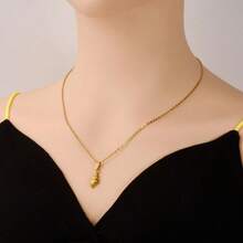 1pc Minimalist Fashionable 304 Stainless Steel Electroplated High-Quality Ocean Animal Pendant Necklace, Gold/Silver Color, Suitable For Women's Daily Wear, Comes With 1.6mm Thick Chain With Seashell & Starfish Decor - S424 - View 6