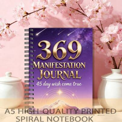1 Pieza Cuaderno de Manifestación A5 369, Ley de Atracción de Energía Universal, Encuadernación Espiral, Fortalecer el Sistema de Creencias, Acelerar el Logro de Objetivos, Crecimiento Espiritual, Diario de Sueños