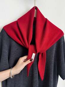 1pc Pure Wool Triangular Scarf, Versatile Use, Excellent Warmth, Suitable For Winter Wear, Can Be Used As Headwear Or A Fashionable Multifunctional Gift - Multicolor - View 4