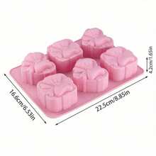 6-Cavity Silicone Cake Mold, Non-Stick Baking Tray, Suitable For Mousse, Chocolate, Candy, Desserts And Various Occasions Such As Christmas, Thanksgiving, Valentine's Day, Father's Day And Mother's Day - Pink - View 3