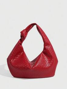 1 chiếc túi đeo chéo dệt nổi dành cho nữ, túi xách tay nữ, túi đeo vai bằng da mềm kiểu retro, túi công sở dung tích lớn, món quà tuyệt vời. - M2013 - Xem 3