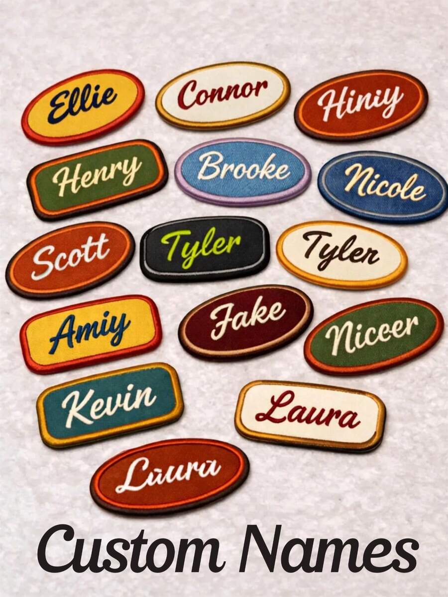 Personalized Embroidered Name Tag - Garage Name Tag - Uniform Name Tag, Customized Name Tag, Personalized Patch, Name Label Sticker, Embroidered Name, Customized Text Patch, Jacket Name Tag, Customized Nameplate, Customized Text Patch, Nameplate Badge, Customized Embroidery, Name Tag Gift, Customized Name Label, Customized Name Tag