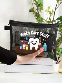 1pc Large Dental Theme Organizer Bag - Big Dental Tool Travel Case, Suitable For Dentists, Assistants And Patients - Creative Birthday/Anniversary Gift, Dental Gift, Home Organizer Bag, Interesting Design, Durable, Toiletry Bag, Patient Medication Pouch, Pill Box, Medicine Storage Bag, Medical Kit, First Aid Box, Cruise & Travel Essential - Multicolor - View 7