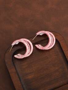 Minimalist Paw-Shaped Dotted Hiphop Chic Earrings, Creative Simplistic Design - Multicolor - View 5