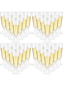 100/50/30/25/20/10 件套高品质可重复使用香槟酒杯，适用于各种聚会场合，如派对、婚礼、生日、情人节、母亲节等。（香槟酒杯、派对酒杯） - 查看 1