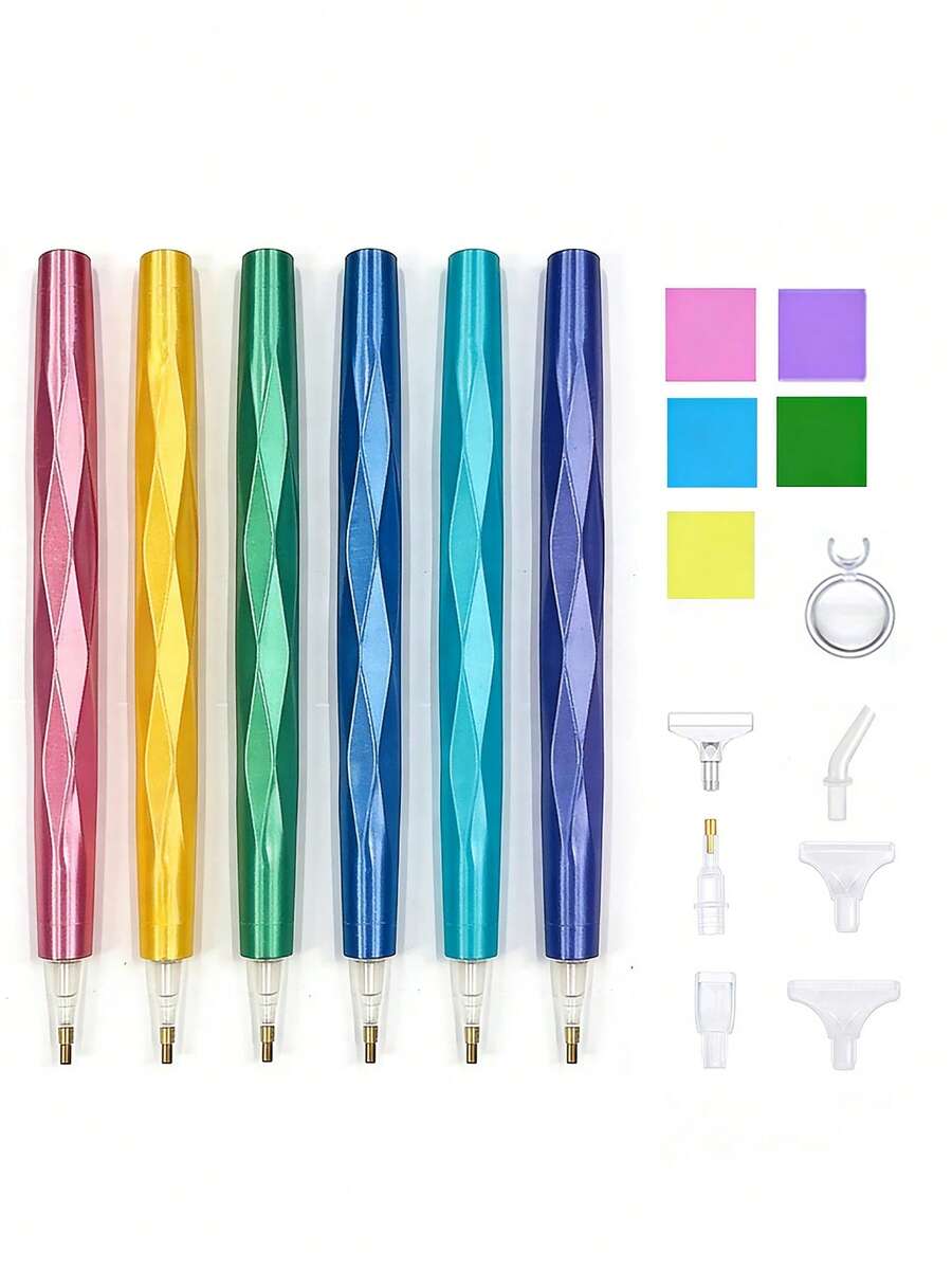 New Diamond Painting Brush, Multi-Functional Plastic Replacement Brush Tips, Comes With Clay, Diamond Painting Nail Art Supplies, Diamond Art Storage Box - View 1