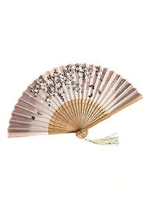 5/4/3/2/1件古典折扇，櫻花花瓣圖案，手工製作復古竹製折扇附流蘇－優雅女性禮物、婚禮伴手禮、傳統中式服飾手持扇，適合春夏、婚禮裝飾與家居裝飾 - 多色 - 查看 5