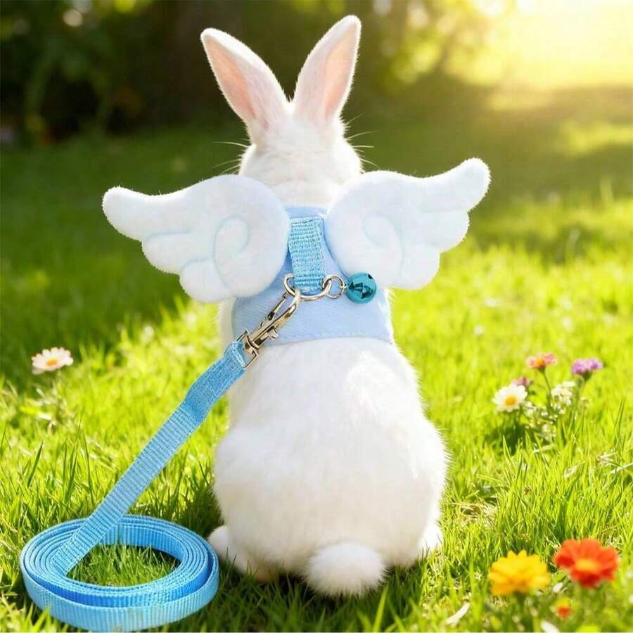 1 Bộ dây dắt có cánh thiên thần điều chỉnh được, dành cho thỏ và chồn, bộ dây dắt thú cưng nhỏ phù hợp cho chồn và chuột chũi. - Nhiều màu - Xem 1
