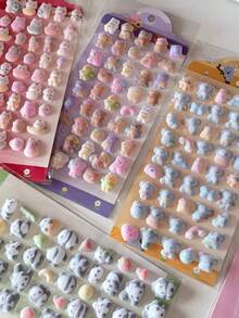 可爱3D毛绒动物贴纸——萌萌的考拉、熊猫和熊毛绒贴纸，适用于日记、剪贴簿和DIY手工制作 - 彩色 - 查看 10
