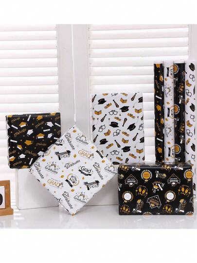 Papel de regalo para graduación de 70*50cm de grosor, papel de regalo de felicitaciones por la graduación, papel de regalo con flores para graduación, papel de regalo artesanal para días festivos