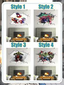 Marvel 3D Wall Sticker - Avengers: Climbing Wall Decal - Suitable For Living Room, Bedroom, Kitchen, Dining Room, Home Decor Gift, Wall Decoration - Multicolor - View 6